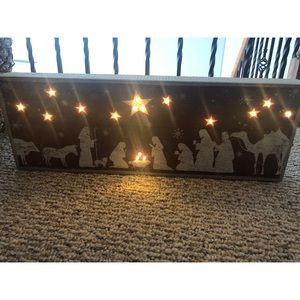 Nativity LED Lighted Christmas for Mantle or Wall